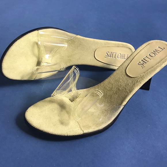 Vintage 90s “Two Lips” clear jelly butterfly bow heels - Picture 3 of 5